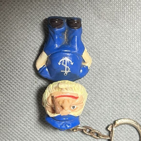 Vntg Keyring US Sailor Salty Dog Sailor w/Pipe US Navy Old Time Sailor-Keychain - Picture 7 of 10